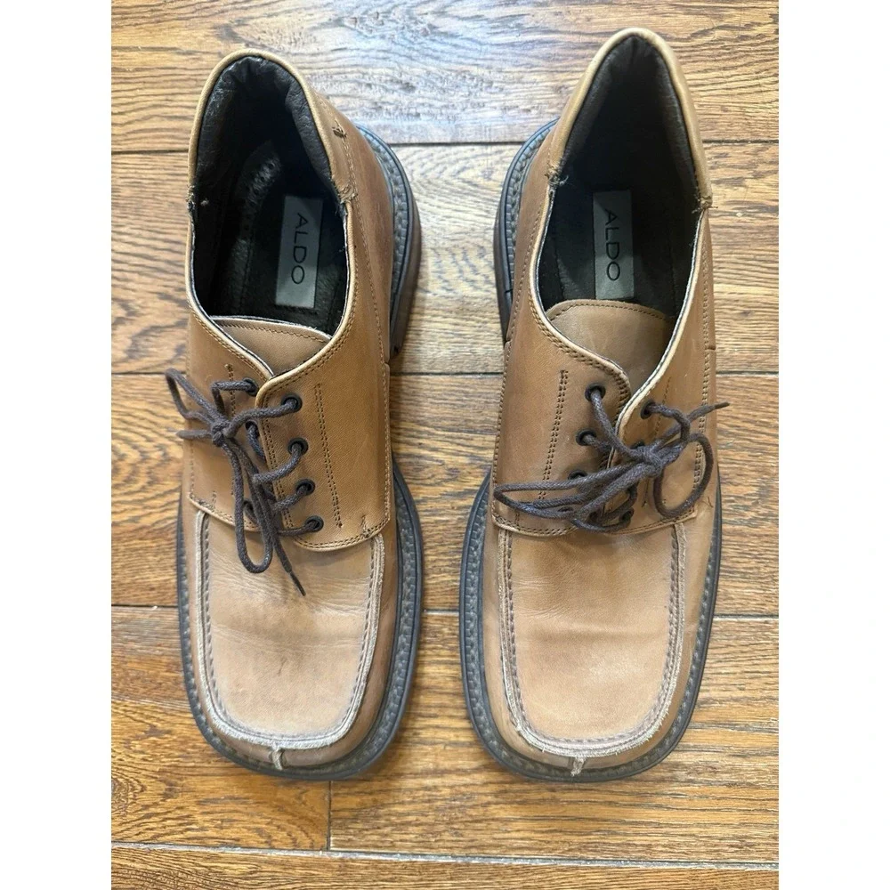 Aldo Shoes Men's Brown Leather EU 44 US Size 11